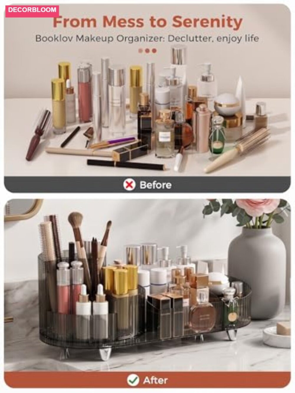360 Rotating Acrylic Cosmetic Display Case Large Capacity Makeup Organizer - Picture 5 of 6